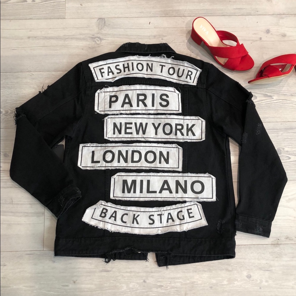 Black Distressed Denim Jacket 😎 - Picture 1 of 4